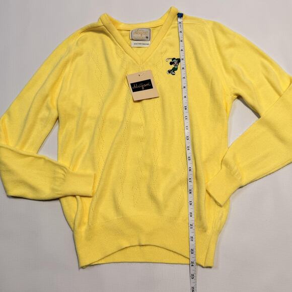Vintage Disney Minnie Mouse Sweater Womens Medium Yellow V-Neck Golf Made USA - Picture 7 of 10